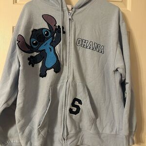 Disney Stitch Ohana Kids Hoodie - Gray and Blue